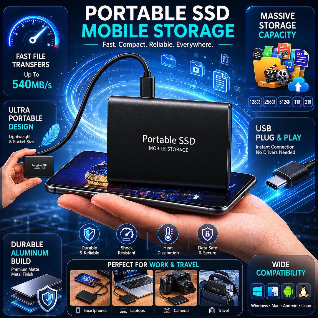 Przenośny Dysk SSD USB W Aluminiowej Obudowie Do Przechowywania Danych