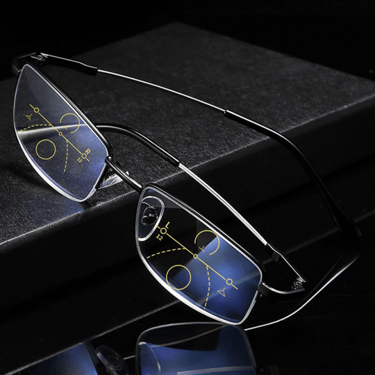 Okulary Progresywne Fotochromowe UV400 Z Metalową Oprawką