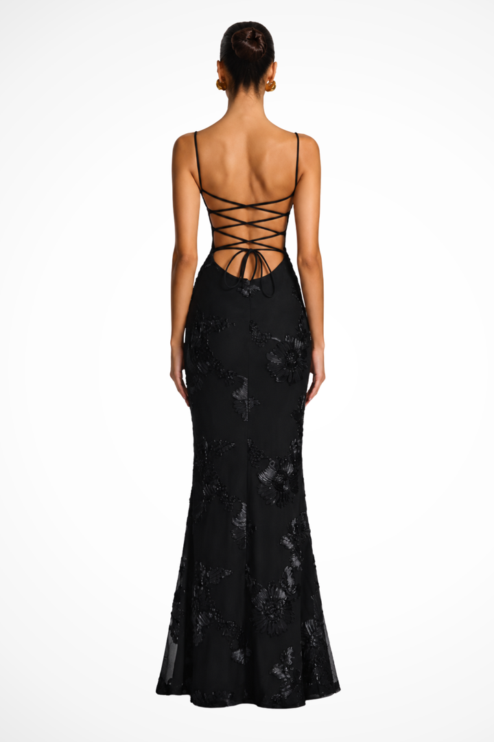 Seraphine | Haftowana Sukienka Maxi Z Gorsetową Górą
