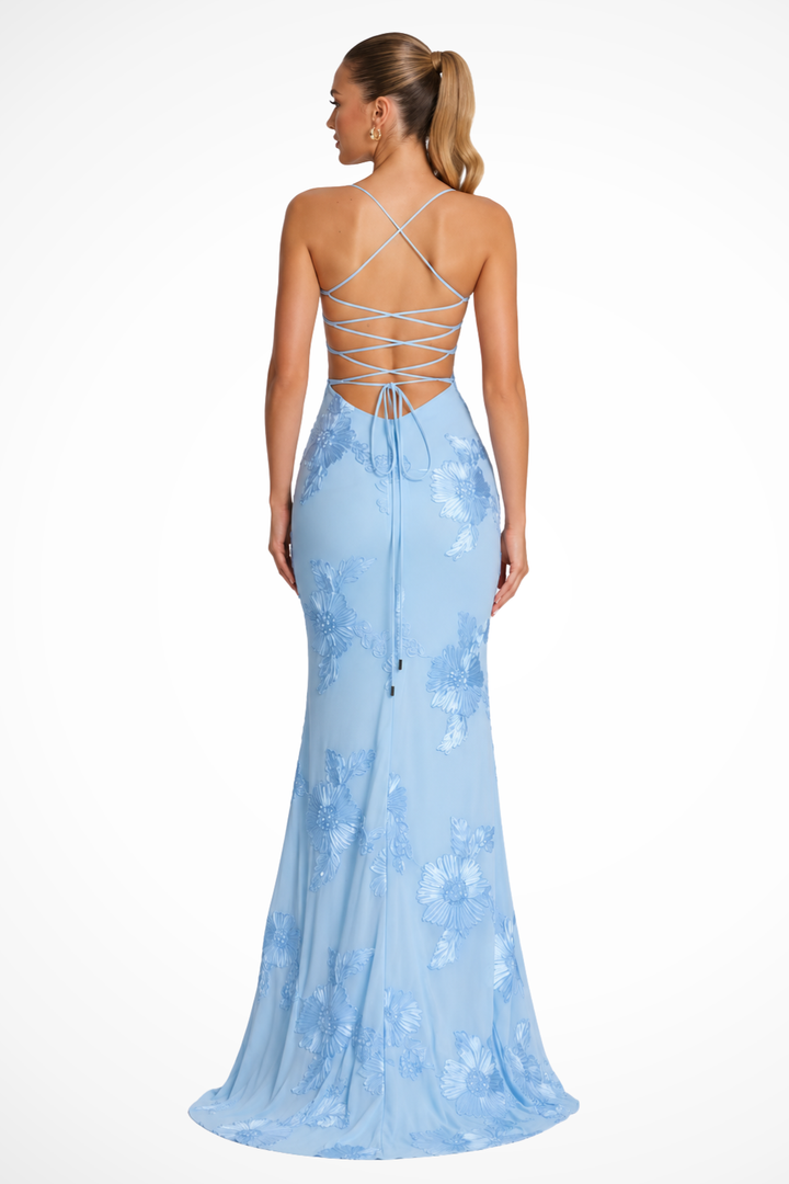 Seraphine | Haftowana Sukienka Maxi Z Gorsetową Górą