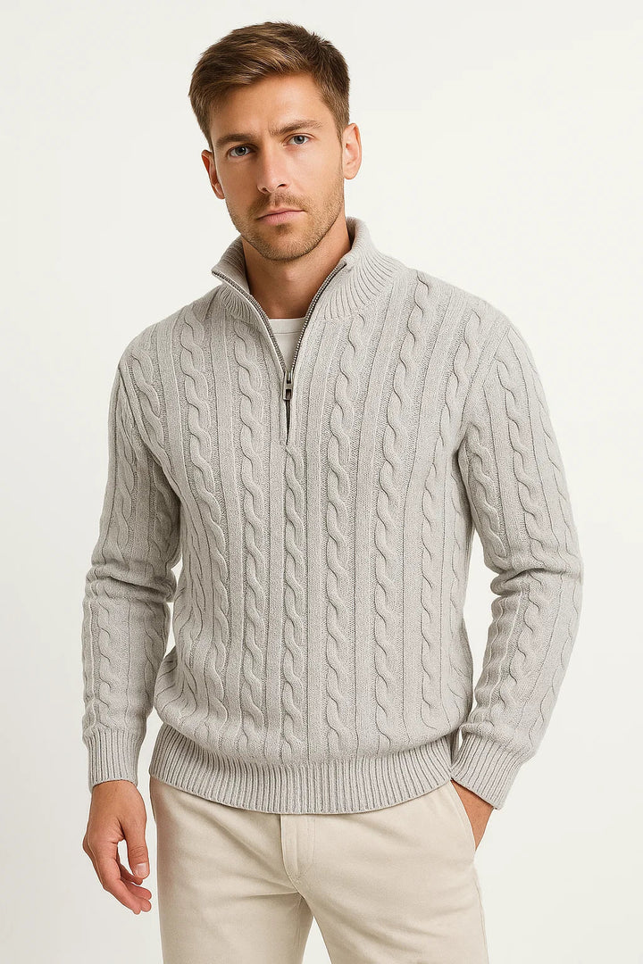 Sweter Męski Wiosenny Z Zamkiem