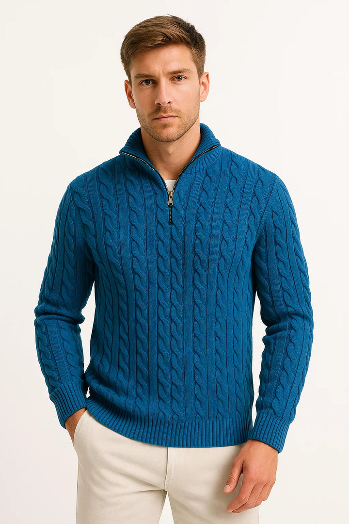 Sweter Męski Wiosenny Z Zamkiem
