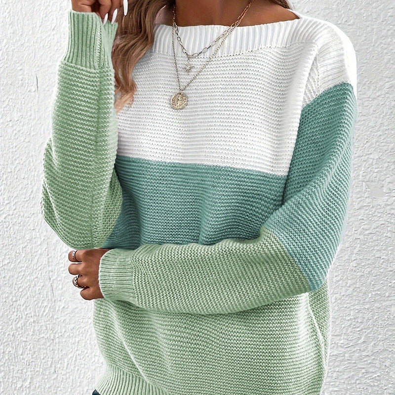 Sweter Dzianinowy Z Długim Rękawem
