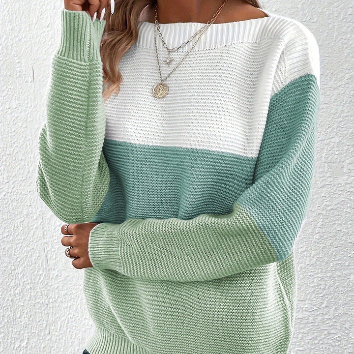 Sweter Dzianinowy Z Długim Rękawem