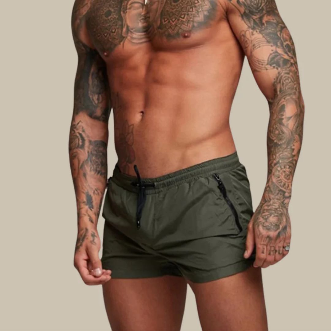 Szorty Kąpielowe Męskie Letnie Z Regulacją w Pasie