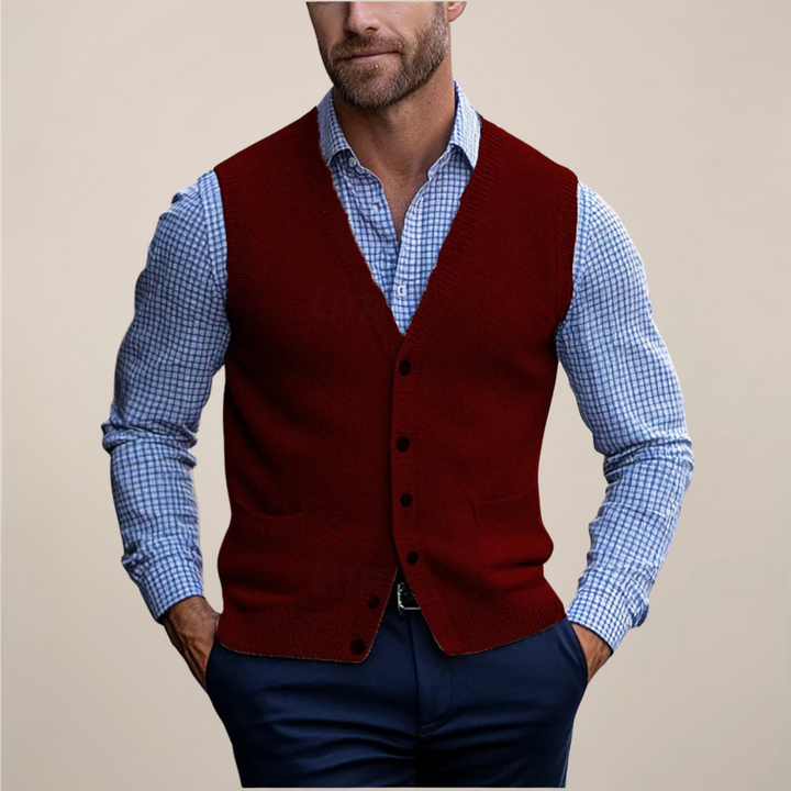 Marek | Sweter Męski Bezrękawnik Casualowy