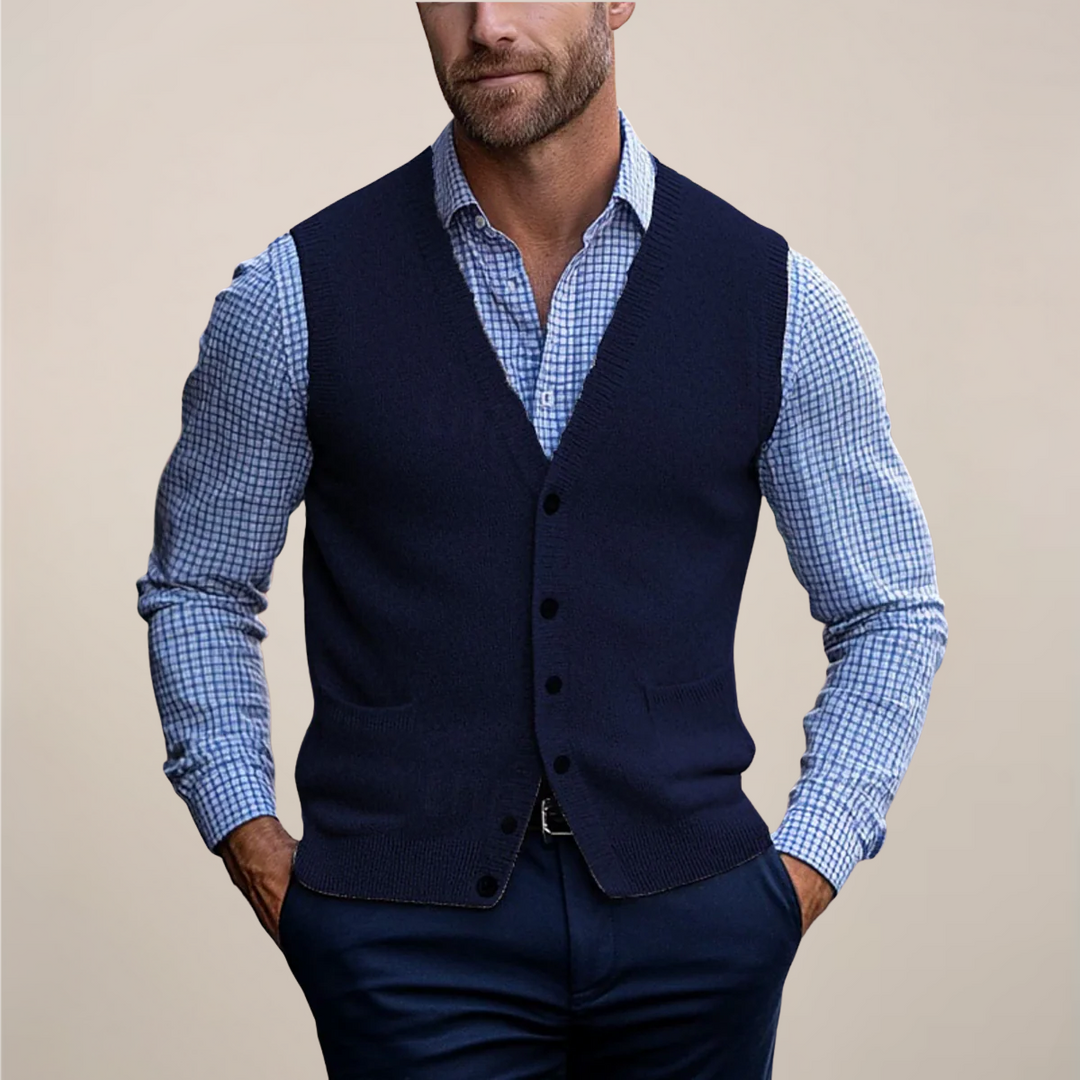 Marek | Sweter Męski Bezrękawnik Casualowy
