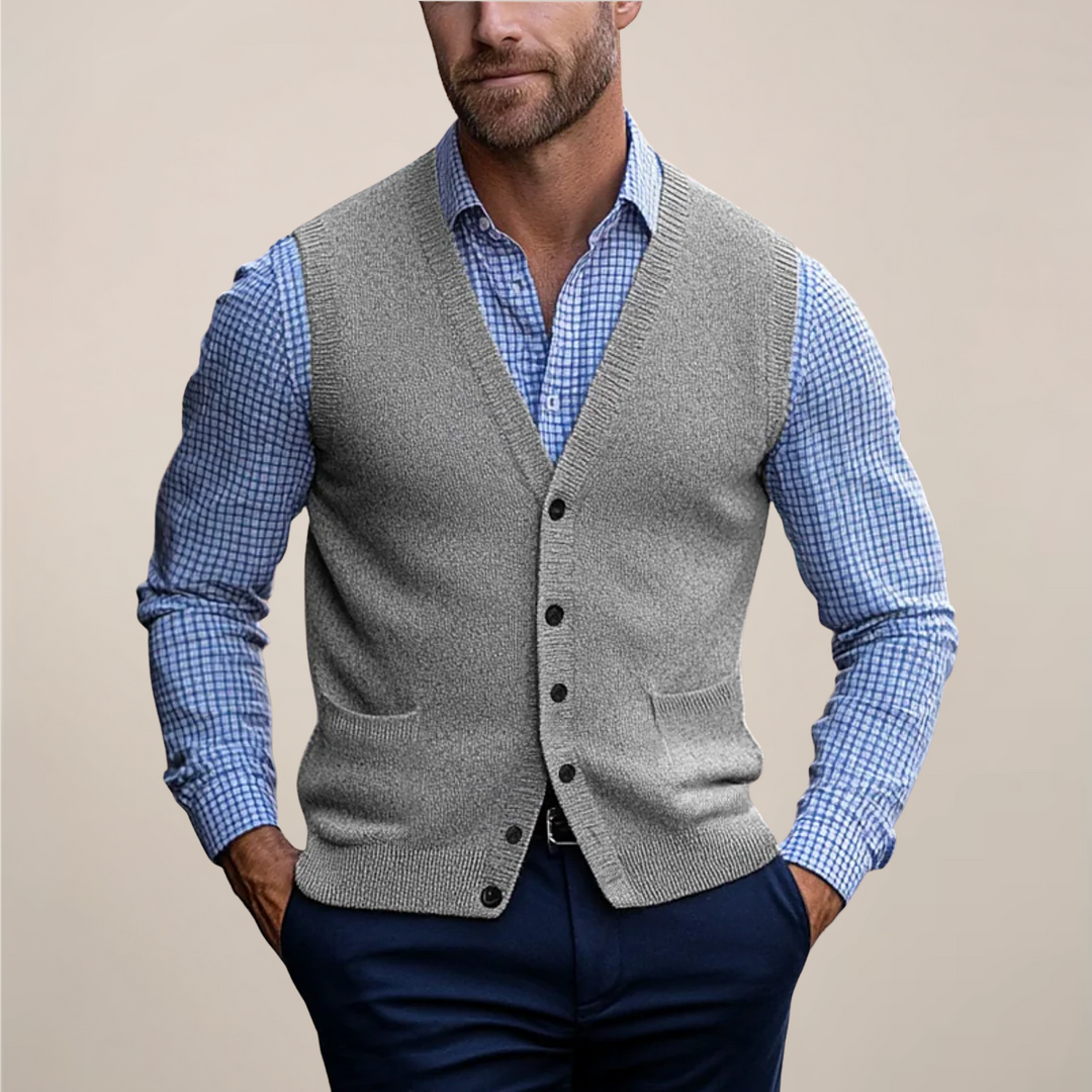 Marek | Sweter Męski Bezrękawnik Casualowy