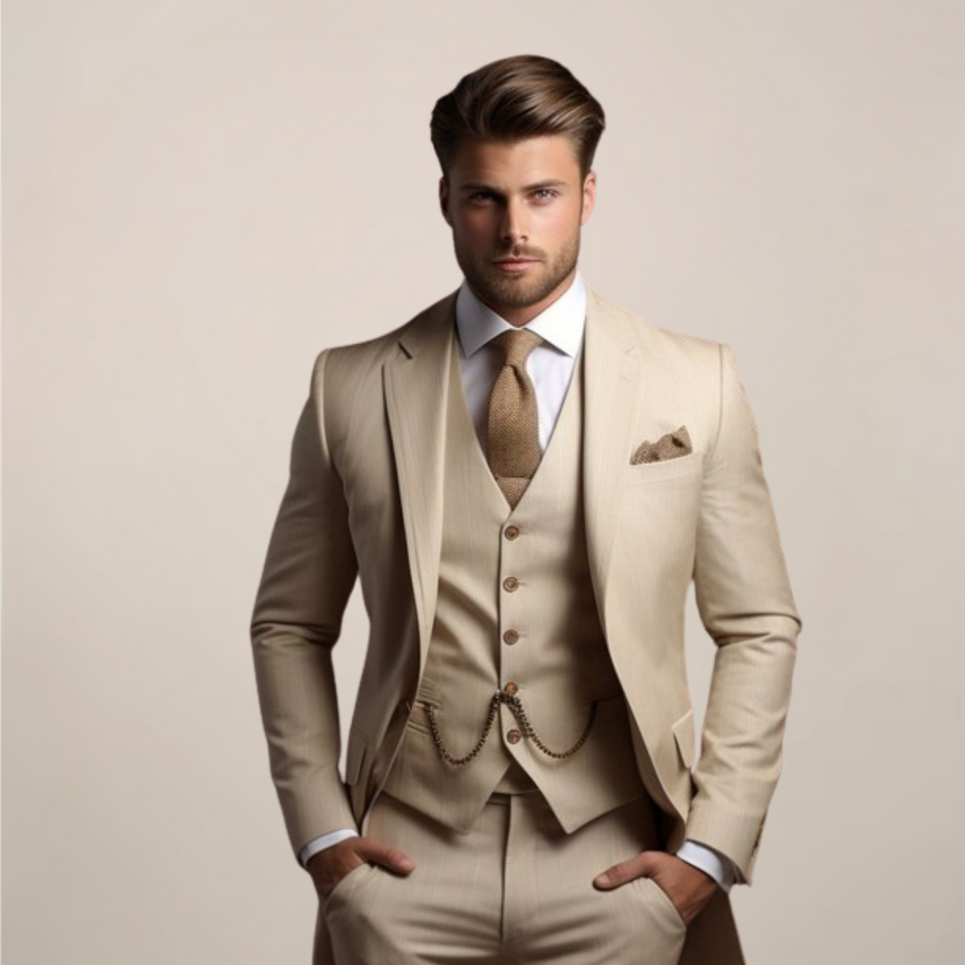 Michał | Garnitur Męski Trzyczęściowy Elegancki