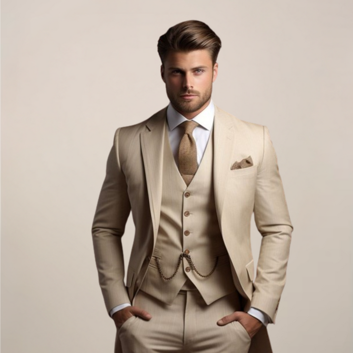 Michał | Garnitur Męski Trzyczęściowy Elegancki