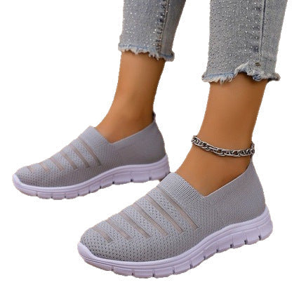 Dzianinowa cholewka damskich sneakersów slip on
