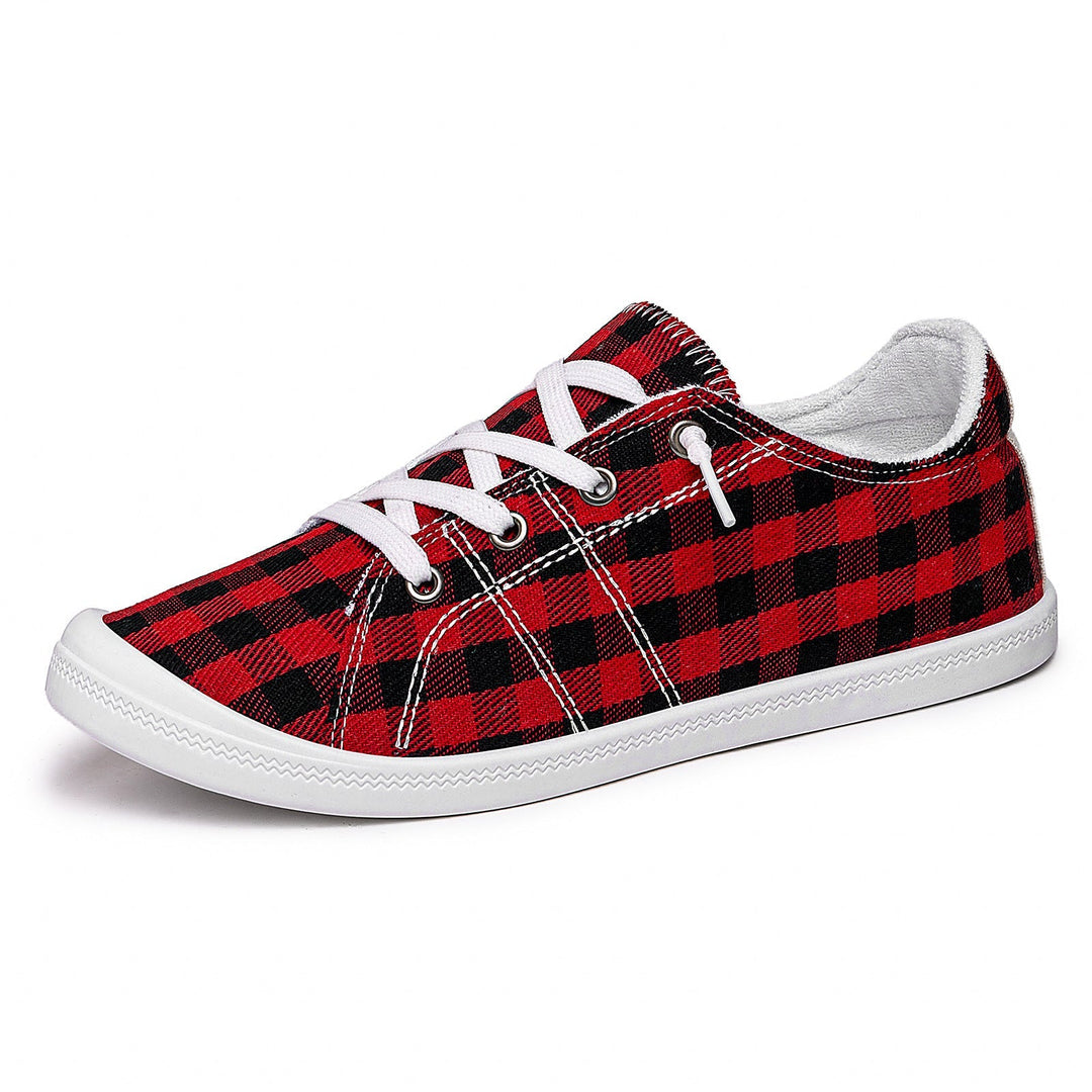 Damskie Sneakersy Canvas Low Top Z Gumową Podeszwą