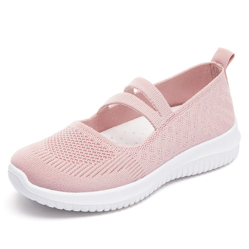 Damskie Dzianinowe Sneakersy Mary Jane Wsuwane