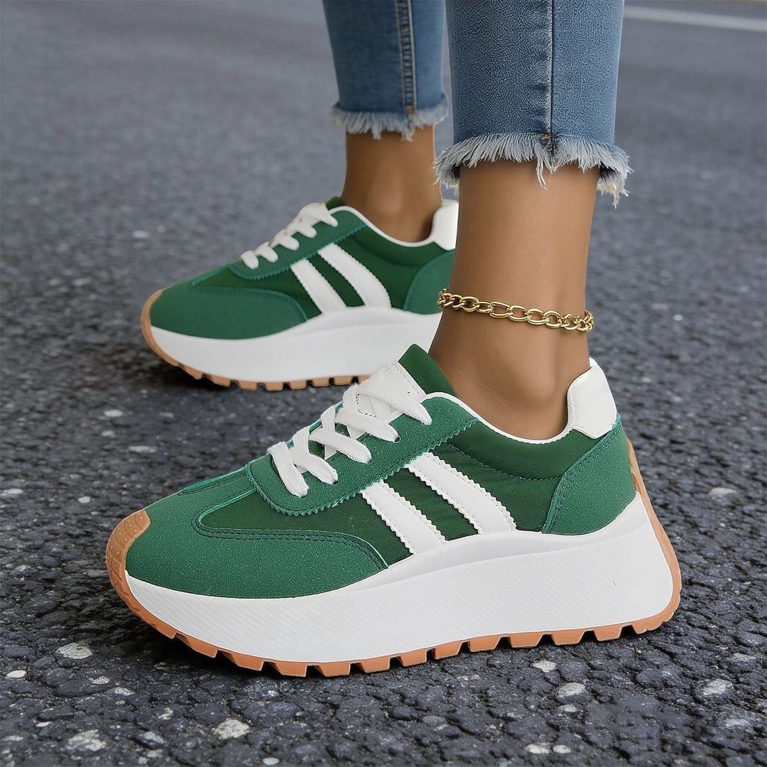 Damskie sneakersy chunky na platformie z profilowaną podeszwą