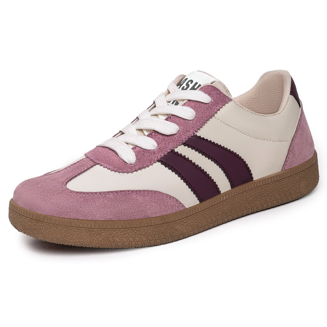 Damskie Sneakersy Retro z Zamszu i Tekstyliów z Gumową Podeszwą