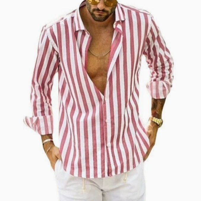 Elegancka koszula męska slim fit zapinana na guziki