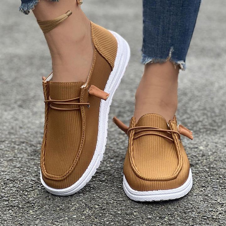 Damskie Sneakersy Slip On Z Prążkowanym Tekstylnym Wierzchem