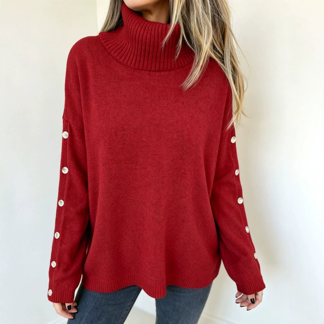 Oversize'owy sweter damski zapinany na guziki