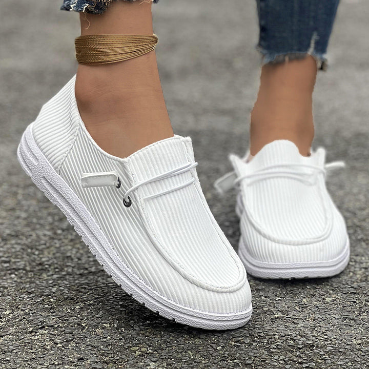Damskie Sneakersy Slip On Z Prążkowanym Tekstylnym Wierzchem