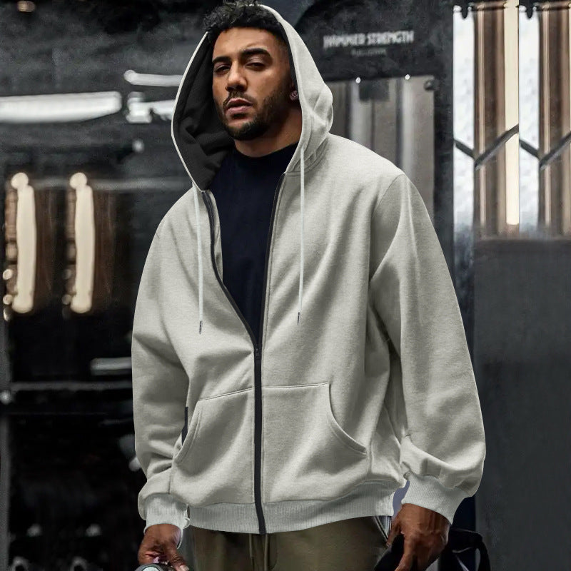 Tył męskiej bluzy oversize z kapturem