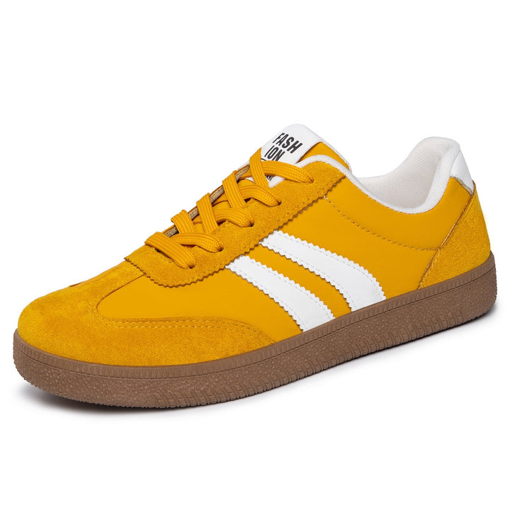 Damskie Sneakersy Retro z Zamszu i Tekstyliów z Gumową Podeszwą