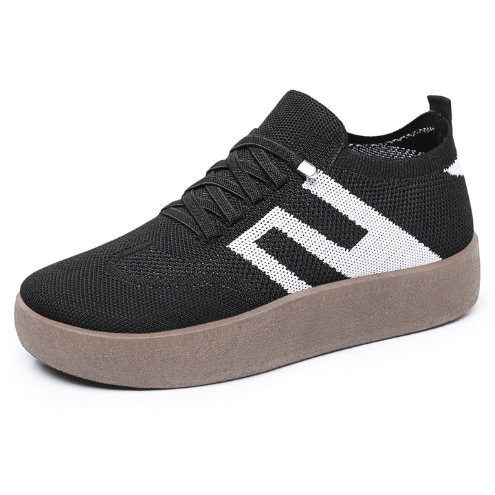 Damskie Dzianinowe Sneakersy Wsuwane Na Platformie