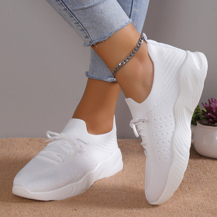 Damskie sneakersy z elastyczną dzianinową cholewką