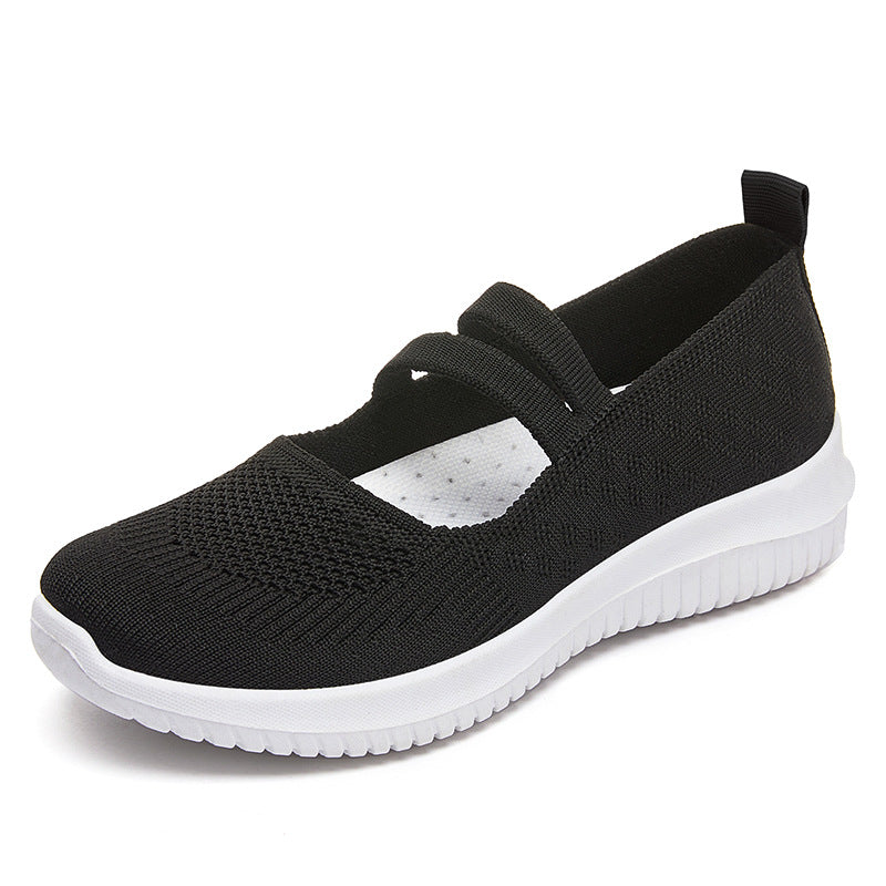 Damskie Dzianinowe Sneakersy Mary Jane Wsuwane