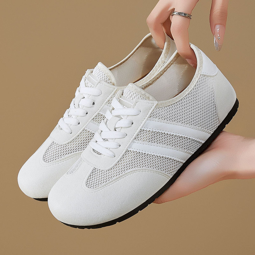 Damskie sneakersy retro z przewiewną siatką i zamszowymi nakładkami