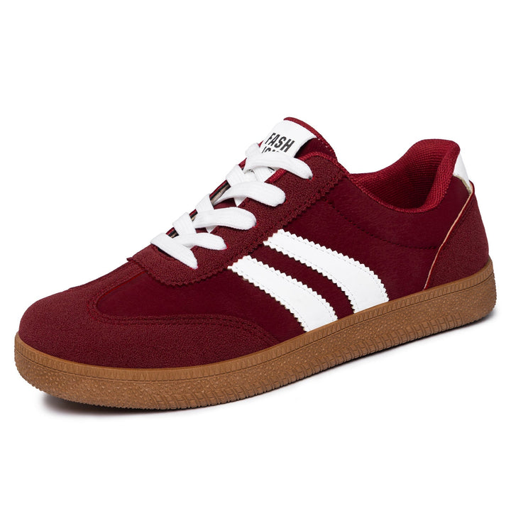 Damskie Sneakersy Retro z Zamszu i Tekstyliów z Gumową Podeszwą