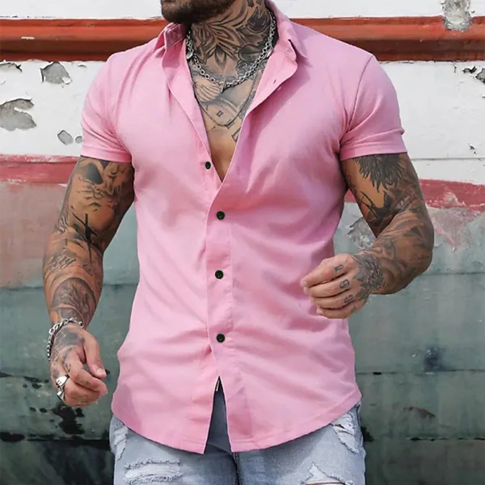 Jakub | Koszula Męska Slim Fit Z Krótkim Rękawem