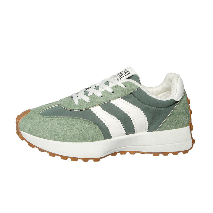 Damskie Sneakery Retro Zamsz I Nylon Z Waflową Podeszwą