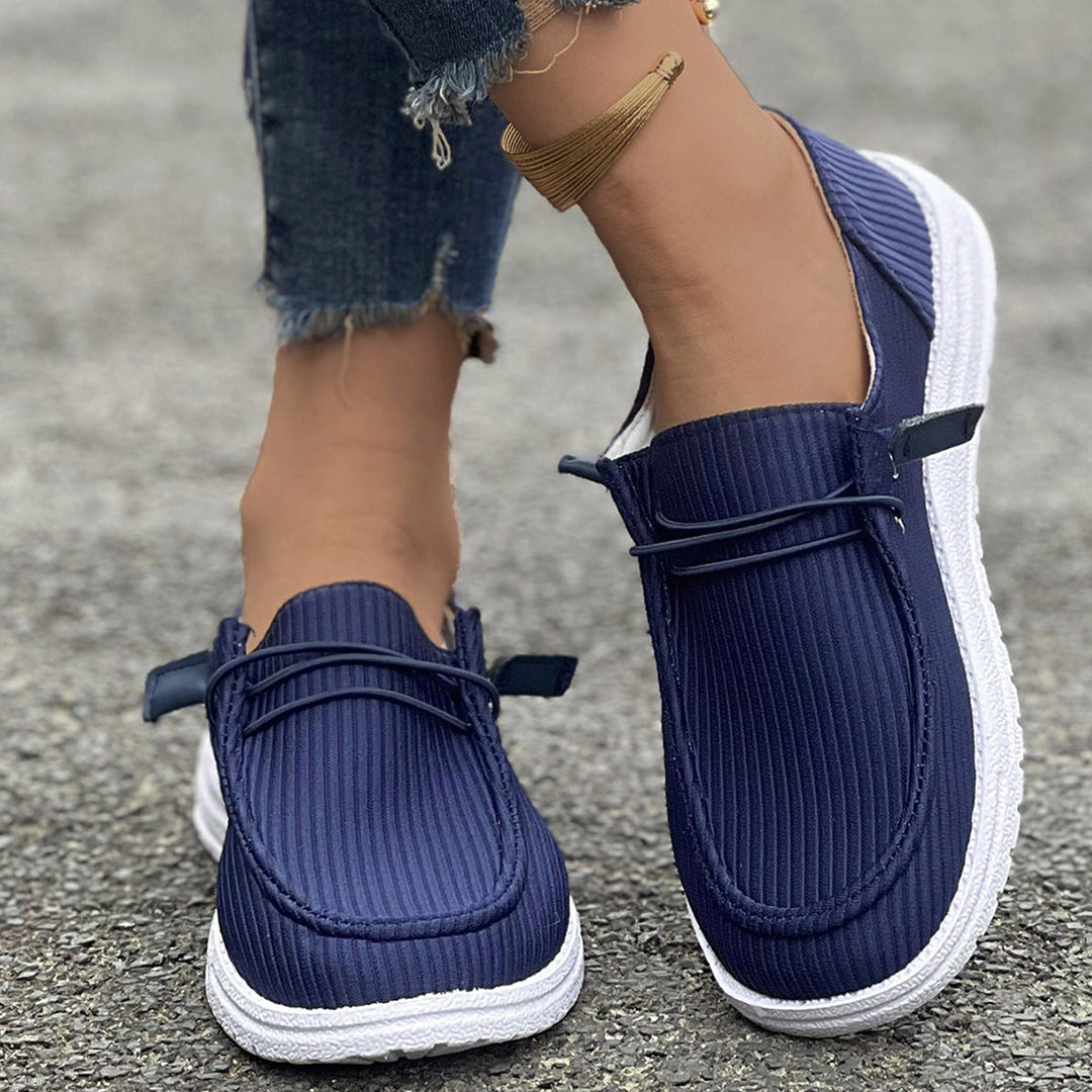 Damskie Sneakersy Slip On Z Prążkowanym Tekstylnym Wierzchem