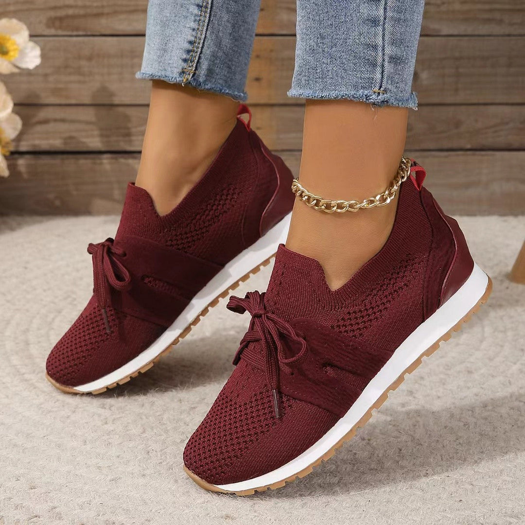 Damskie lekkie sneakersy dzianinowe z antypoślizgową podeszwą