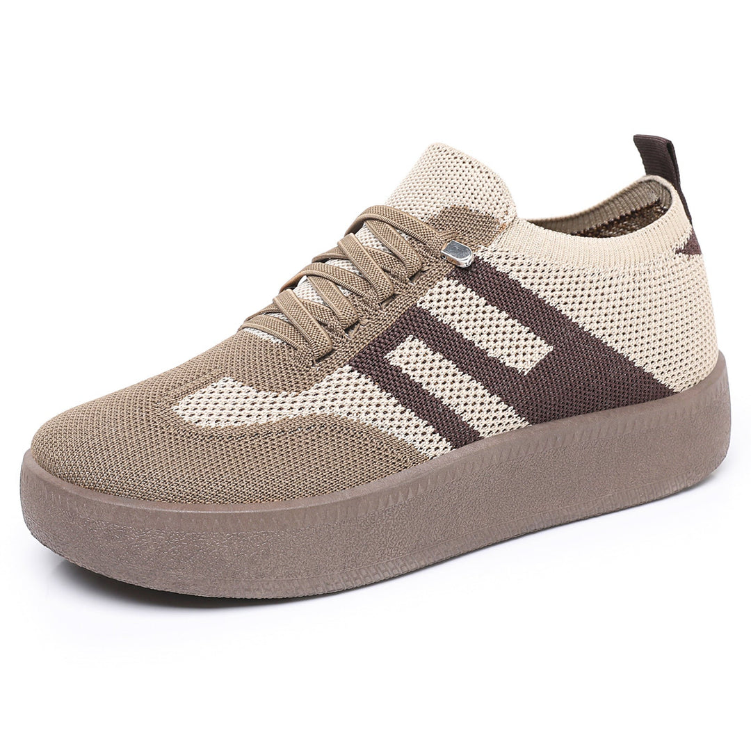 Damskie Dzianinowe Sneakersy Wsuwane Na Platformie