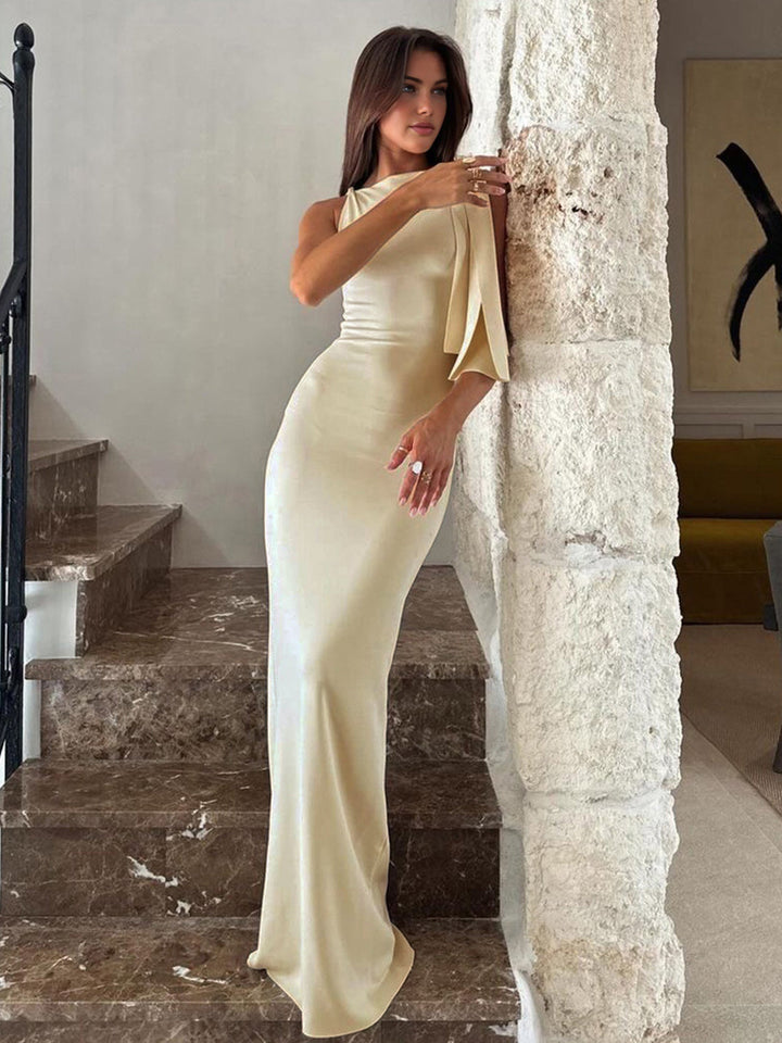 Karolina | Sukienka Damska Maxi Na Jedno Ramię