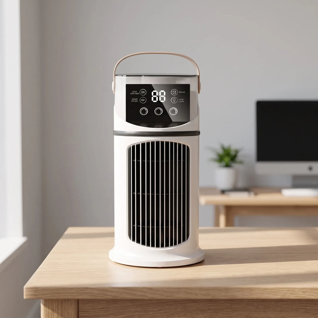 Przenośny Klimator Biurkowy USB Z Mgiełką, Timerem I Wyświetlaczem LED