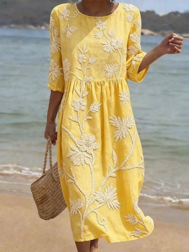 Maria | Sukienka Midi Vintage Kwiatowa