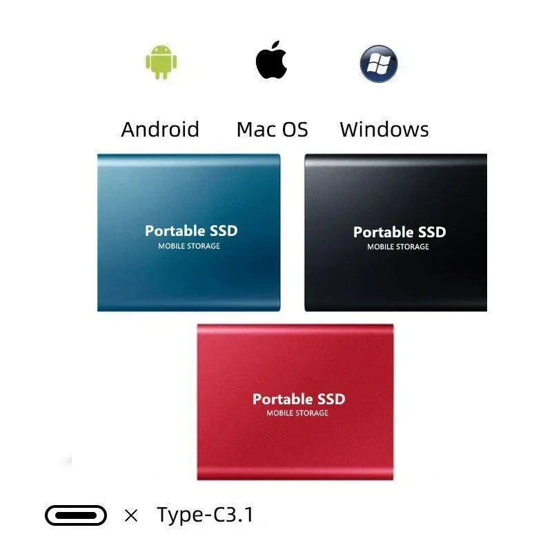 Przenośny Dysk SSD USB 3.1 I USB-C Do Przechowywania Danych