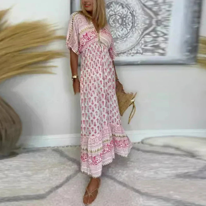 Maja | Sukienka Boho Maxi Wzorzysta