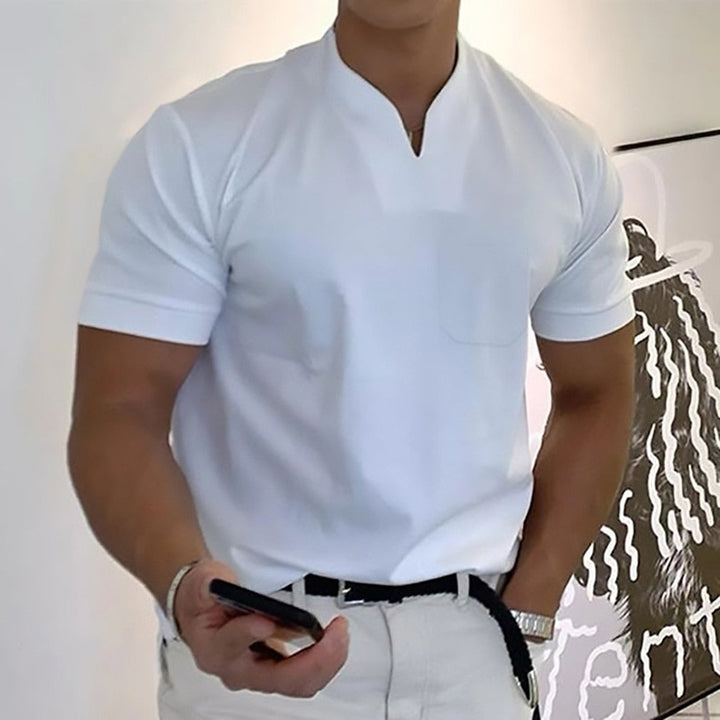 Kamil | Koszulki Męskie Slim Fit Dekolt V