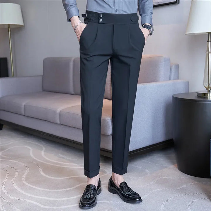Michał | Spodnie Męskie Eleganckie Wysoki Stan