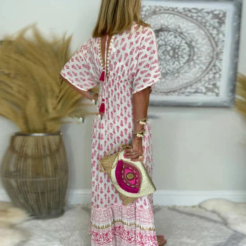Maja | Sukienka Boho Maxi Wzorzysta