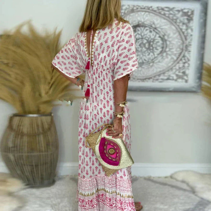 Maja | Sukienka Boho Maxi Wzorzysta