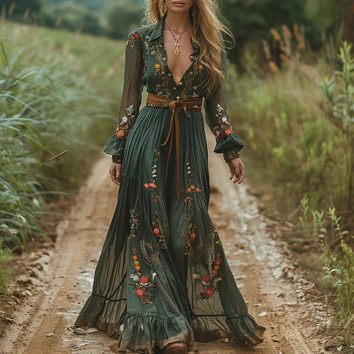 Alicja | Sukienka Maxi Boho Kwiatowa
