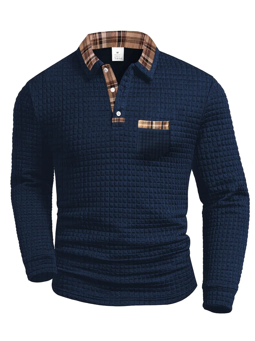 Bluza Męska Polo W Paski Z Długim Rękawem