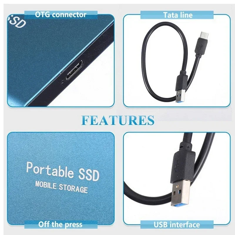 Przenośny Dysk SSD USB 3.1 I USB-C Do Przechowywania Danych