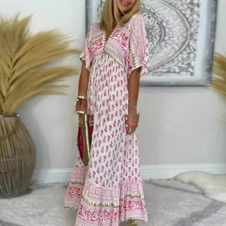 Maja | Sukienka Boho Maxi Wzorzysta