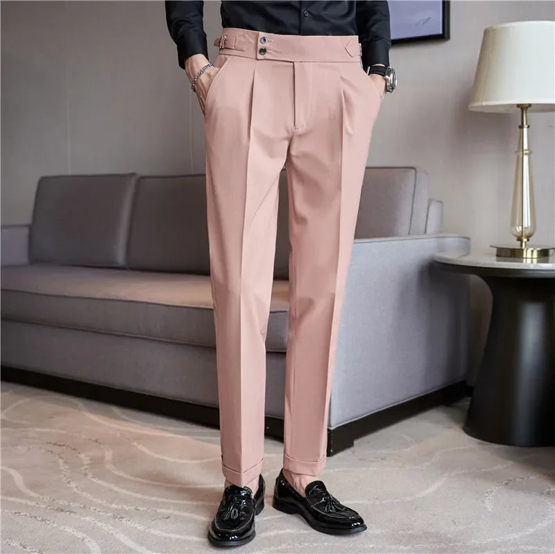 Michał | Spodnie Męskie Eleganckie Wysoki Stan
