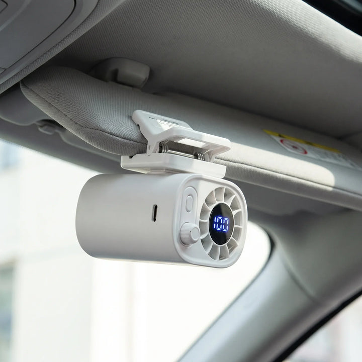 Przenośny Wentylator Z Klipsem, Wyświetlaczem I Regulacją 360°